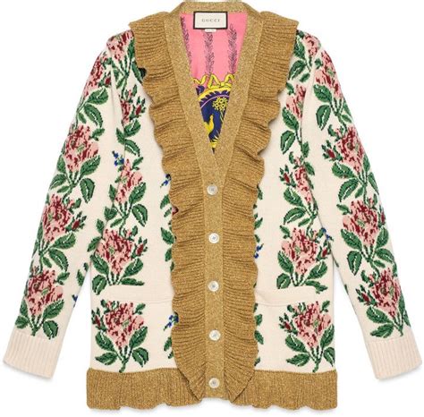 gucci womens cardigan floral